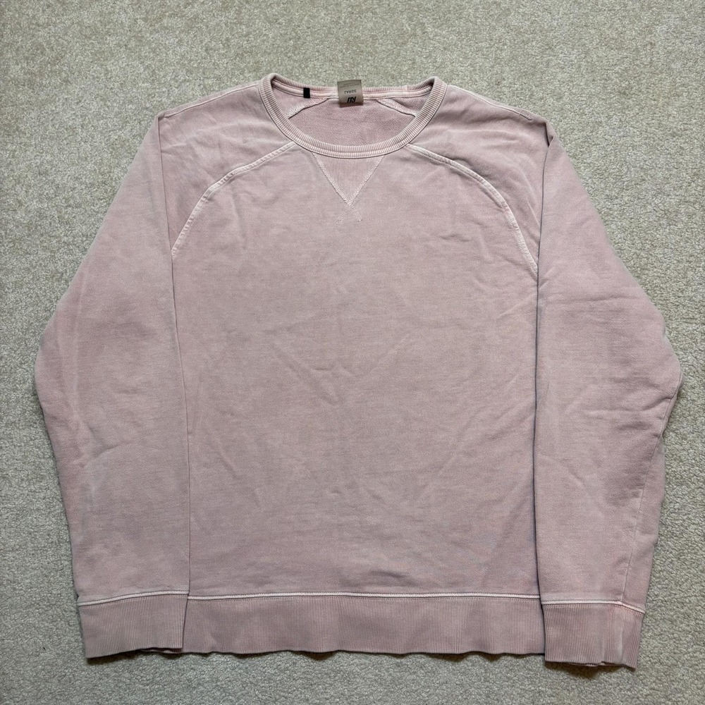 Mack Weldon Ace‎ Crewneck Sweatshirt Mens Large Pink Pullover Washed Casual
